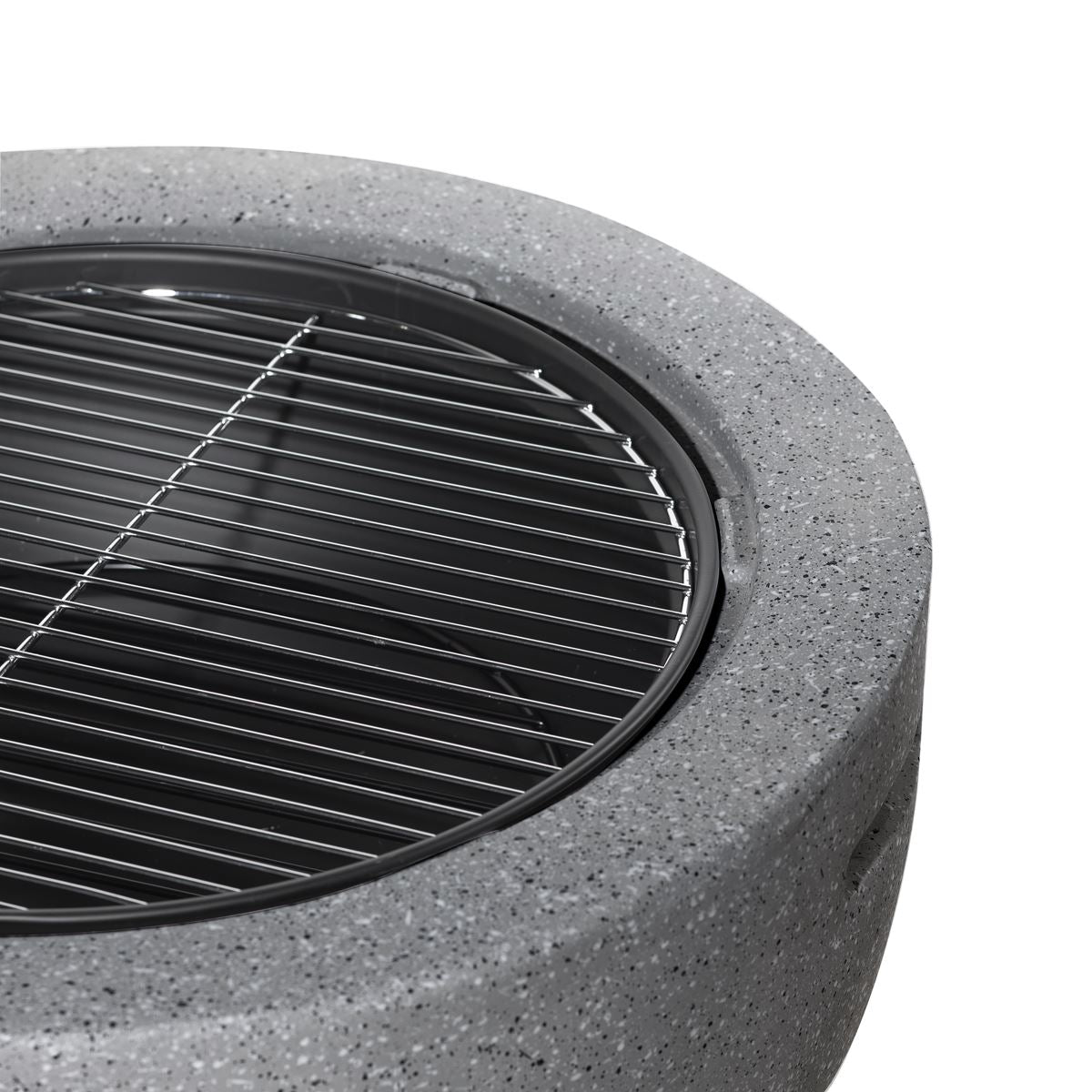 Dellonda Round MgO Fire Pit BBQ Grill 60cm Safety Mesh Screen Dark Grey DG189