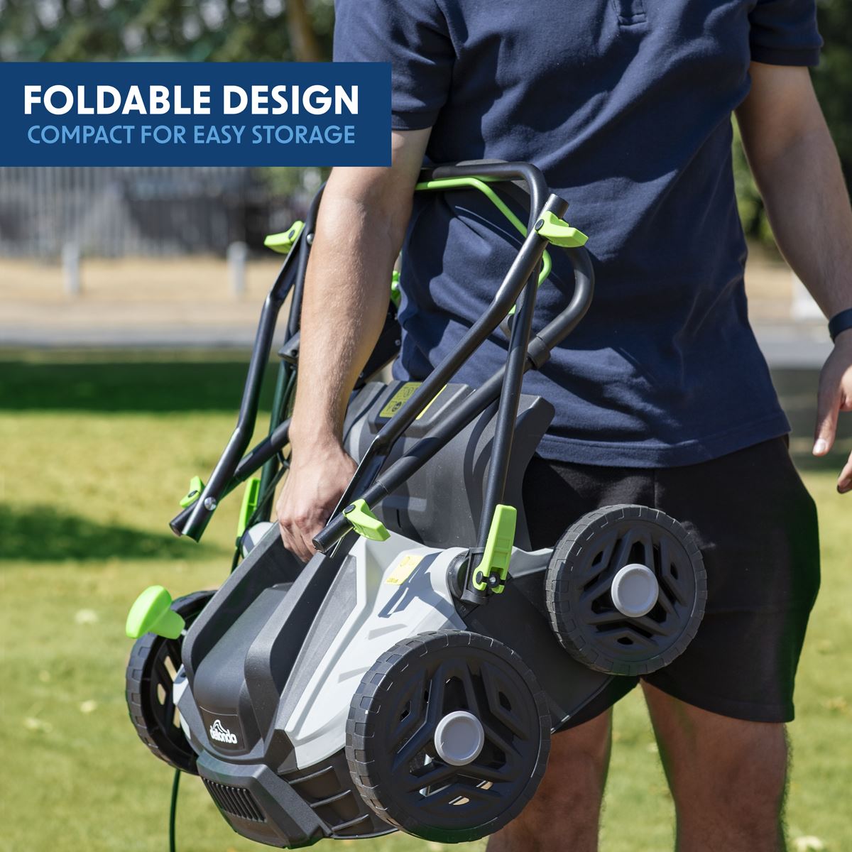 Sealey Dellonda 1500W Electric 2-in-1 Scarifier with 5-Heights, 36cm Cutting Diameter, 45L Grass Collection Bag, 10m Mains Cable, Hand Push DG216