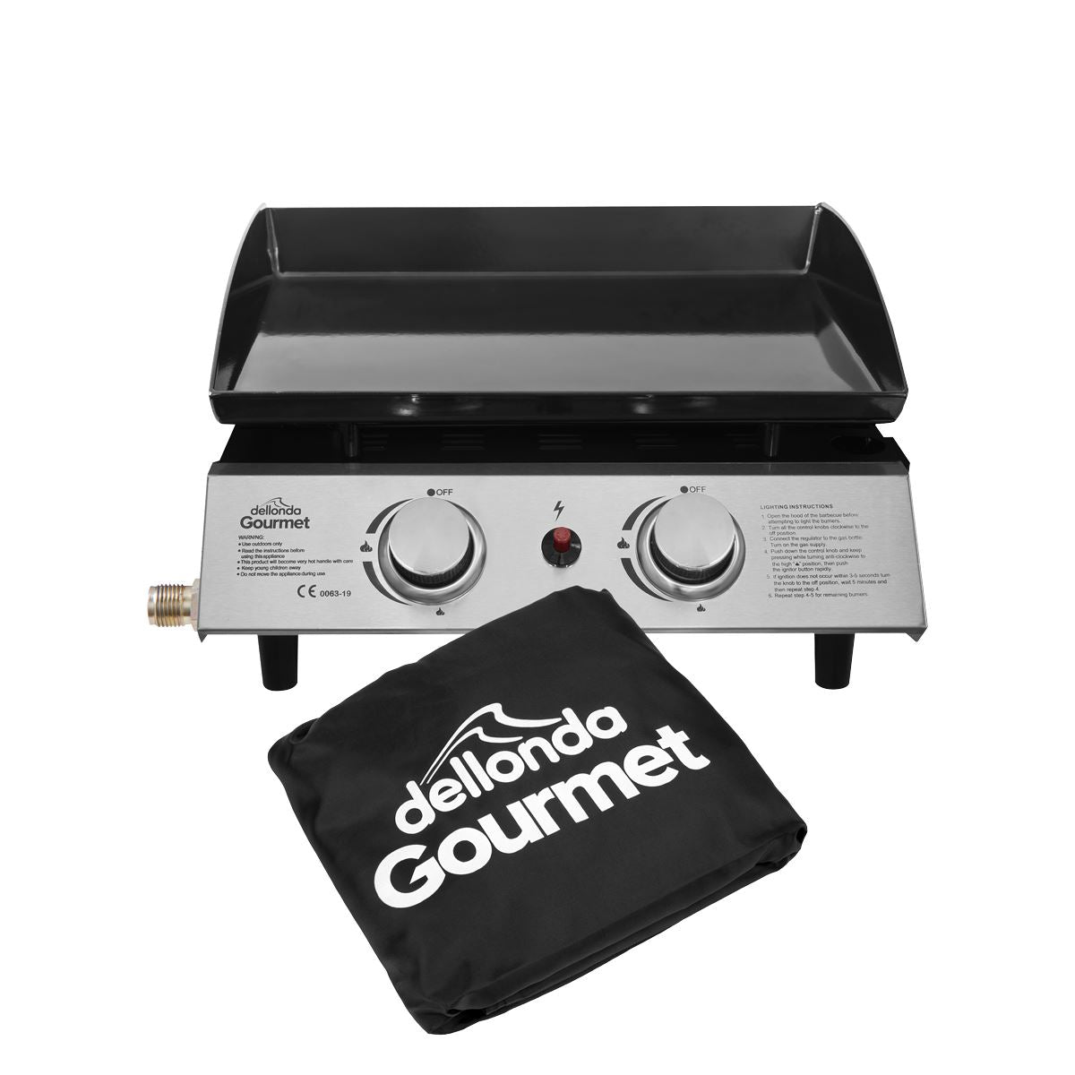 Sealey Dellonda 2 Burner Portable Gas Plancha & Cover DG232