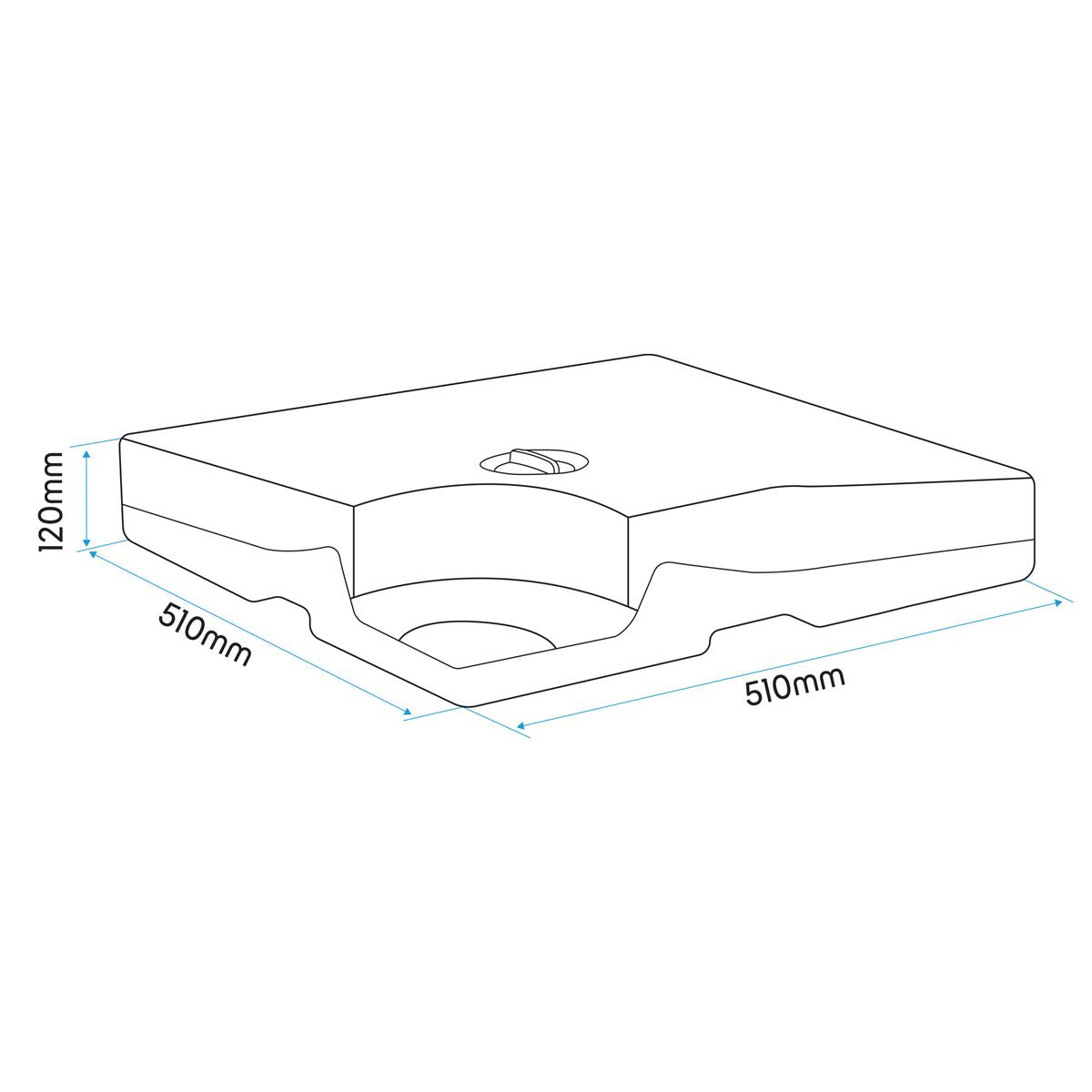 Dellonda 4pc 92L Fillable Parasol Base Water Or Sand Filled DG269