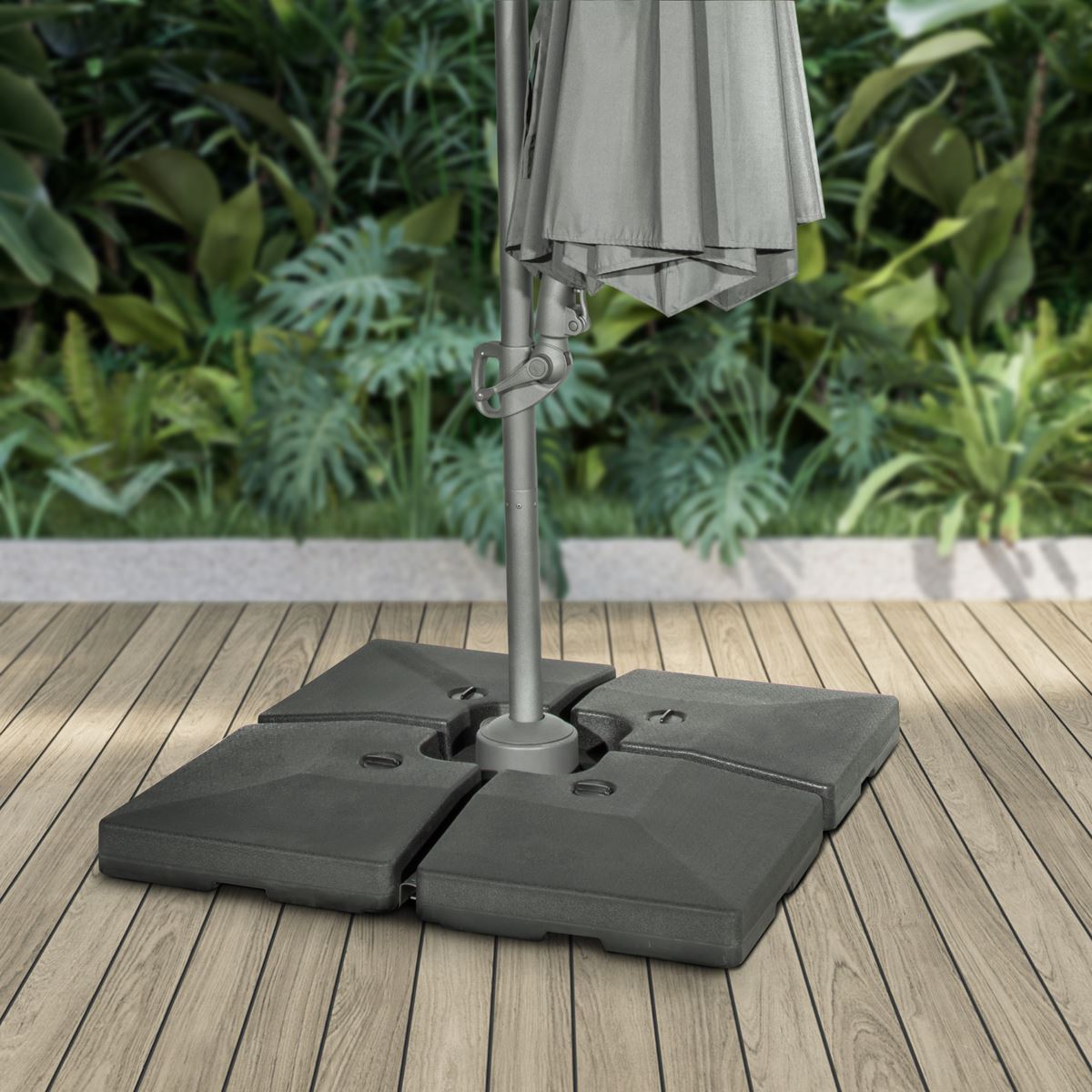Dellonda 4pc 92L Fillable Parasol Base Water Or Sand Filled DG269