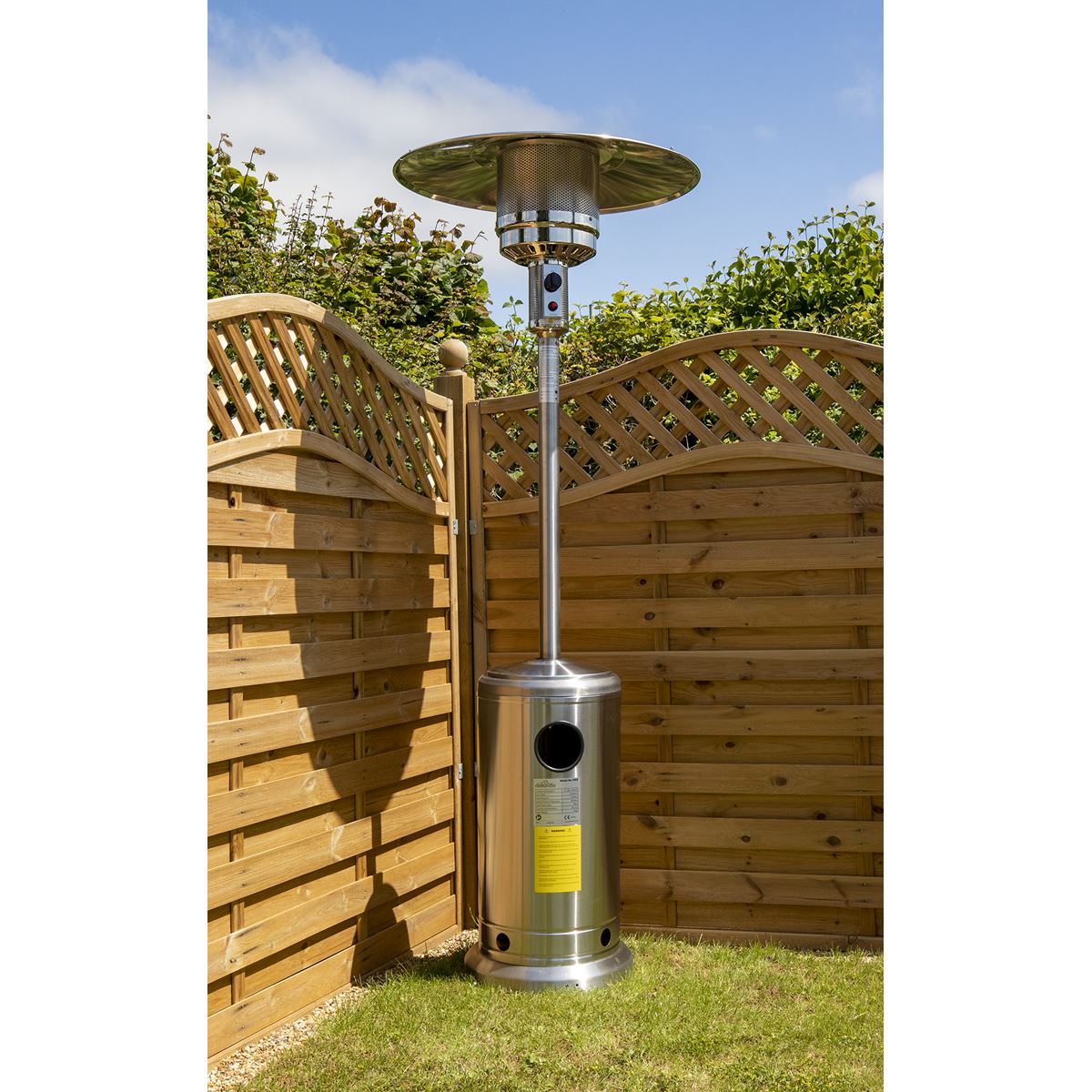 Sealey Dellonda Gas Patio Heater 13kW Stainless Steel Commercial On Wheels DG2