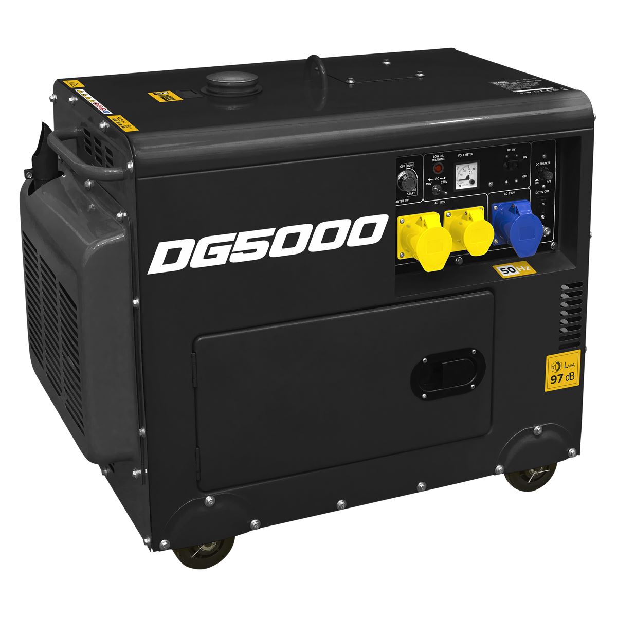 Sealey Diesel Generator 4 Stroke Engine 5000W 110/230V DG5000