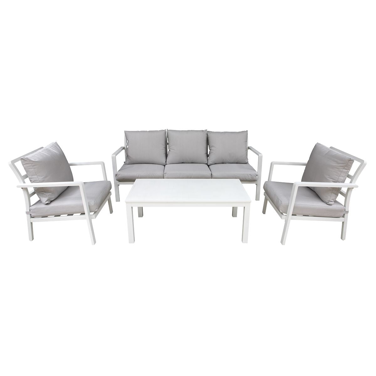 Sealey Dellonda Kyoto 4-Piece Aluminium Outdoor Sofa Arm Chair Coffee TableDG52