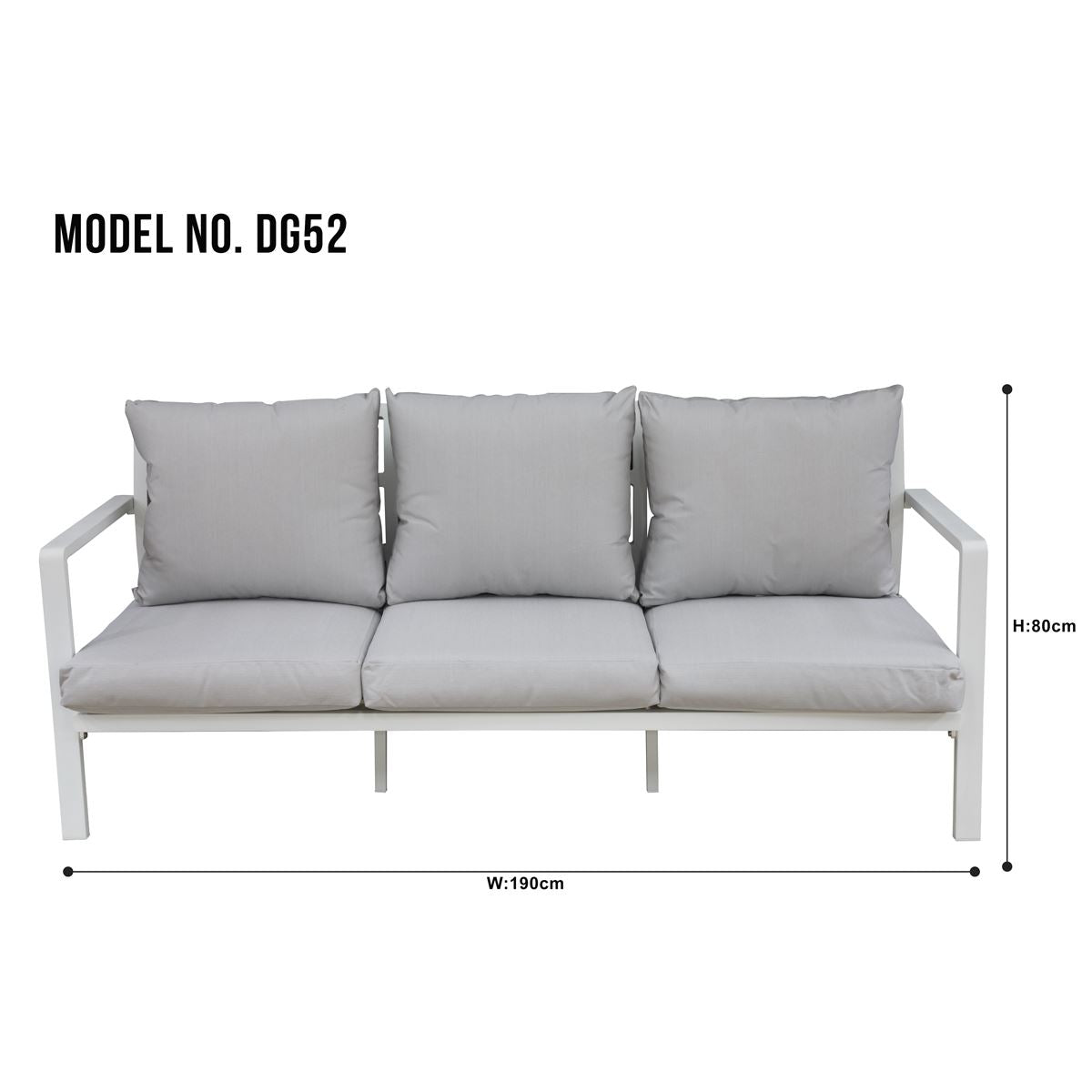 Sealey Dellonda Kyoto 4-Piece Aluminium Outdoor Sofa Arm Chair Coffee TableDG52