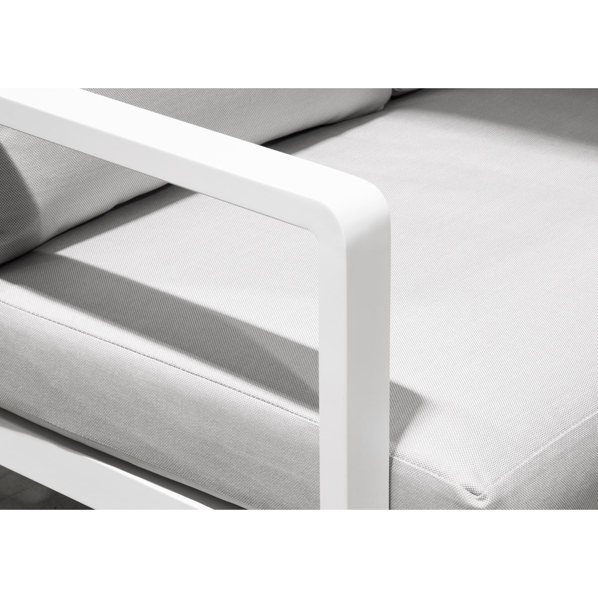 Sealey Dellonda Kyoto White 3 Piece Outdoor Garden Corner Sofa CoffeeTable DG53