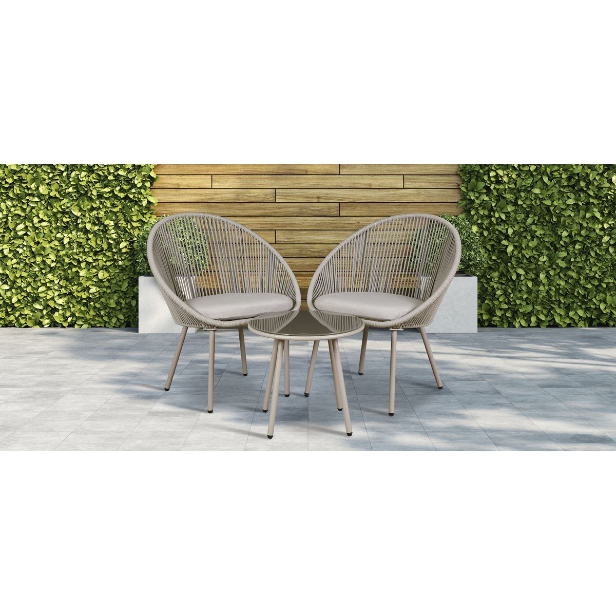 Sealey Dellonda Como 3pc Steel Bistro Set with Tempered Glass Top - DG55 DG55