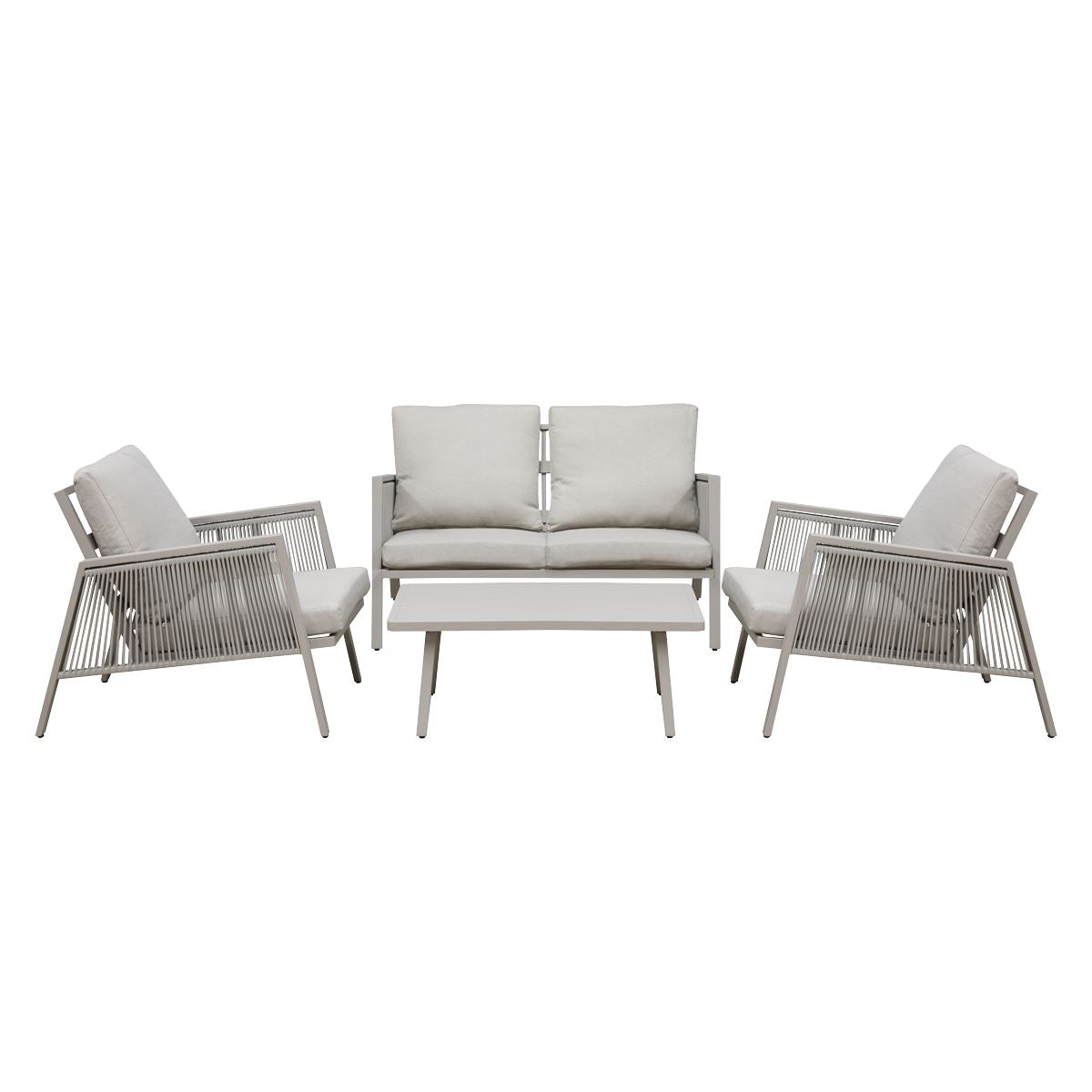 Sealey Dellonda Fusion Aluminium 4-Piece Outdoor Sofa, Arm Chairs & Coffee Table Set DG56