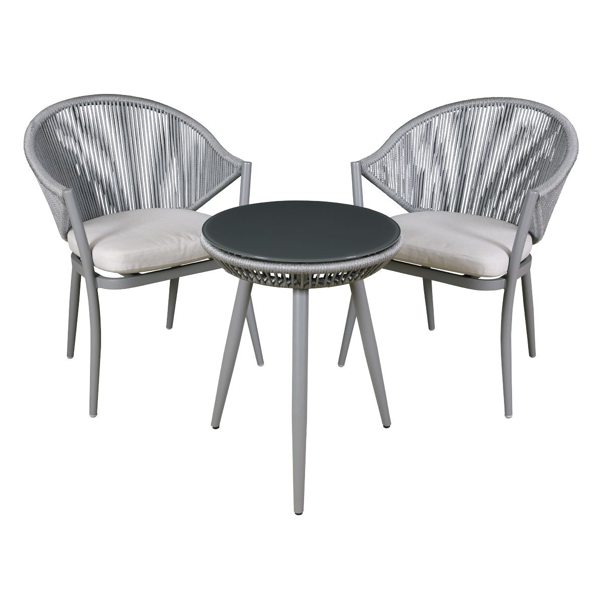 Sealey Dellonda Echo 3pc Aluminium Balcony Set with Tempered Glass Top DG58