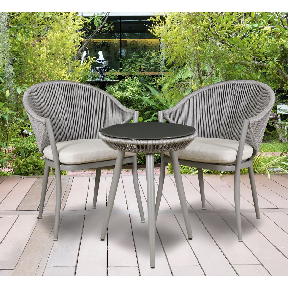 Sealey Dellonda Echo 3pc Aluminium Balcony Set with Tempered Glass Top DG58