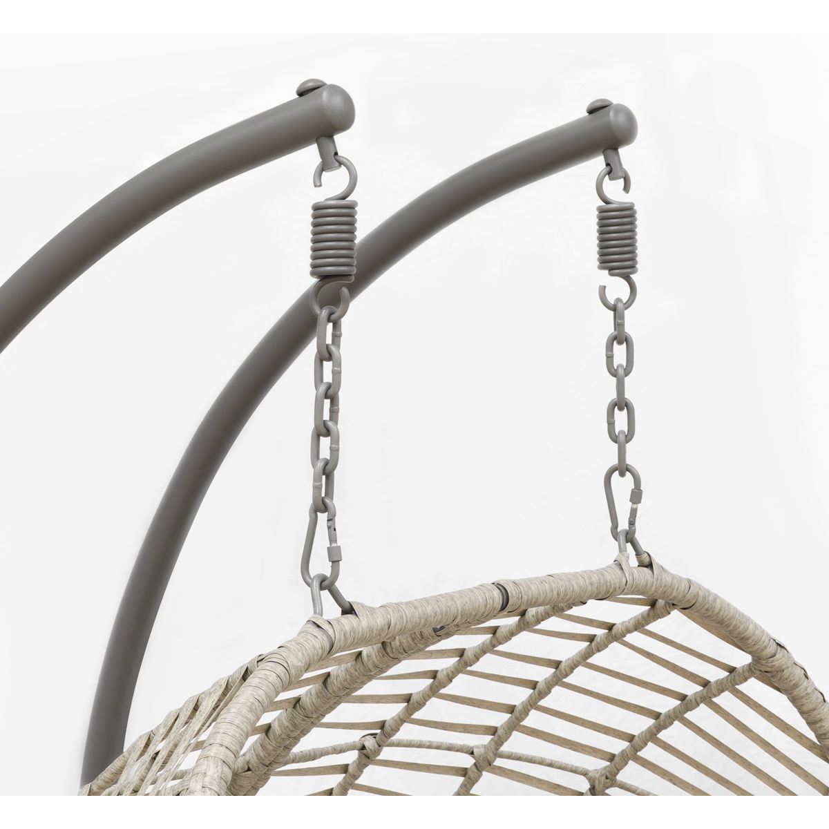 Dellonda Egg Hanging Swing Chair Wicker Rattan Basket Steel Frame Double DG61