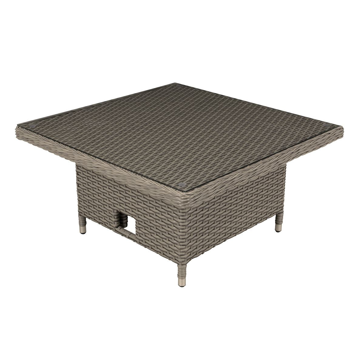 Dellonda Chester Rattan Wicker Adjustable Outdoor Dining Table Brown DG73