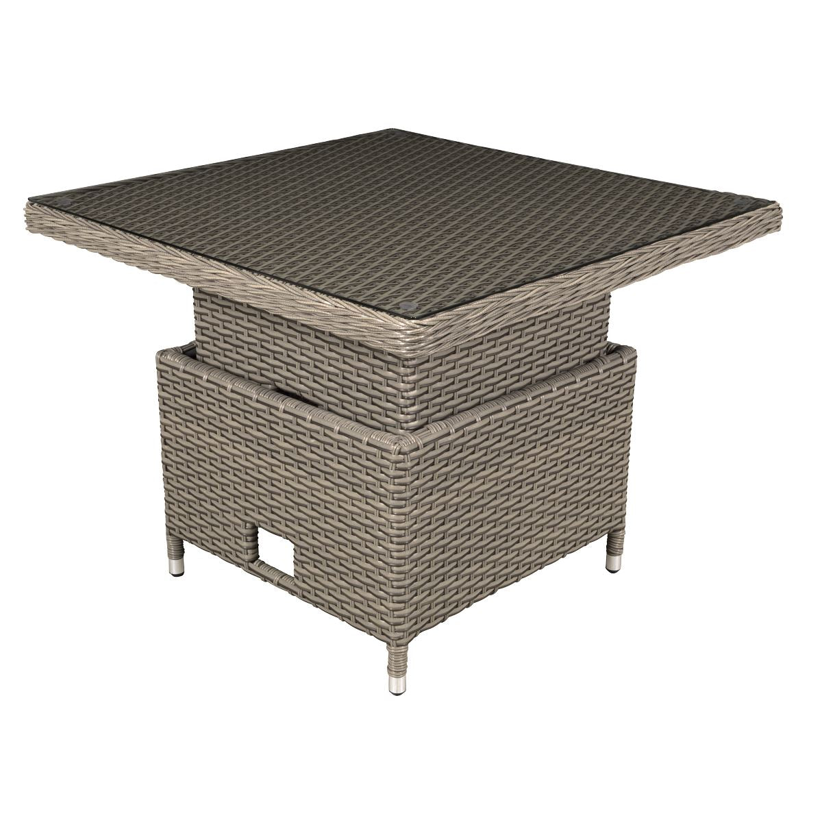 Dellonda Chester Rattan Wicker Adjustable Outdoor Dining Table Brown DG73