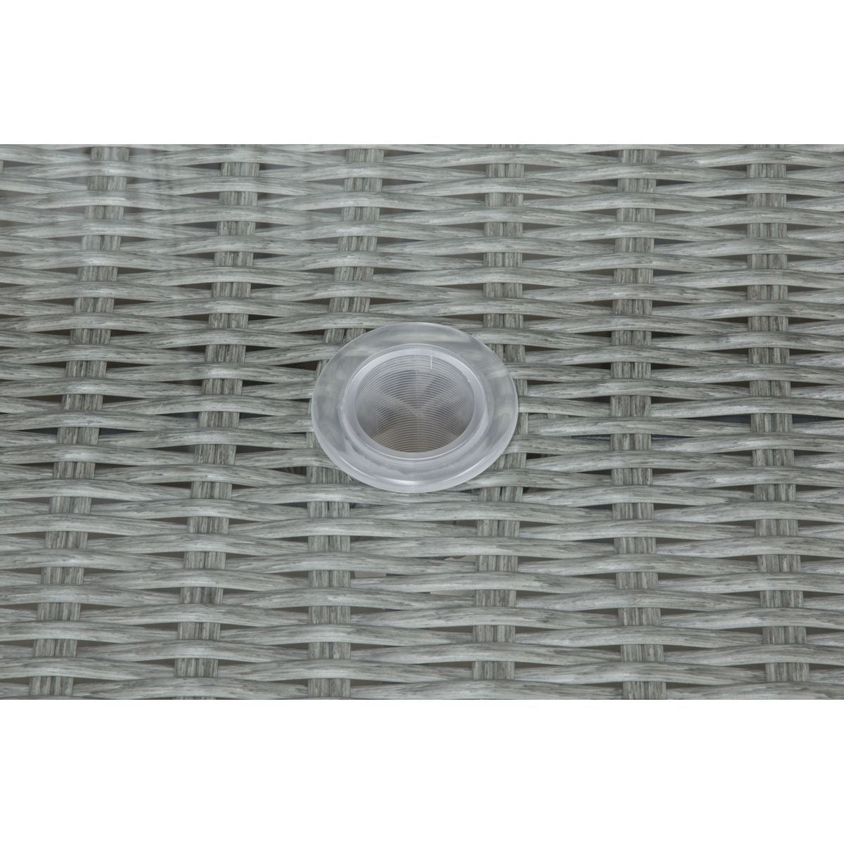 Dellonda Buxton Rattan Wicker Outdoor Dining Table Tempered Glass Grey DG78