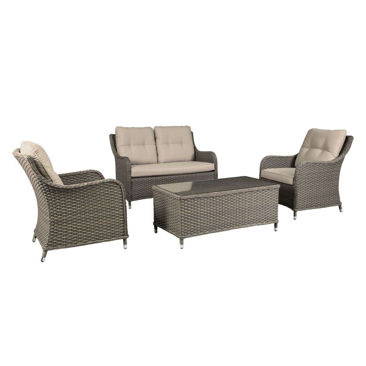 Sealey Dellonda Chester Rattan Wicker Outdoor Lounge Set 4pc DG87