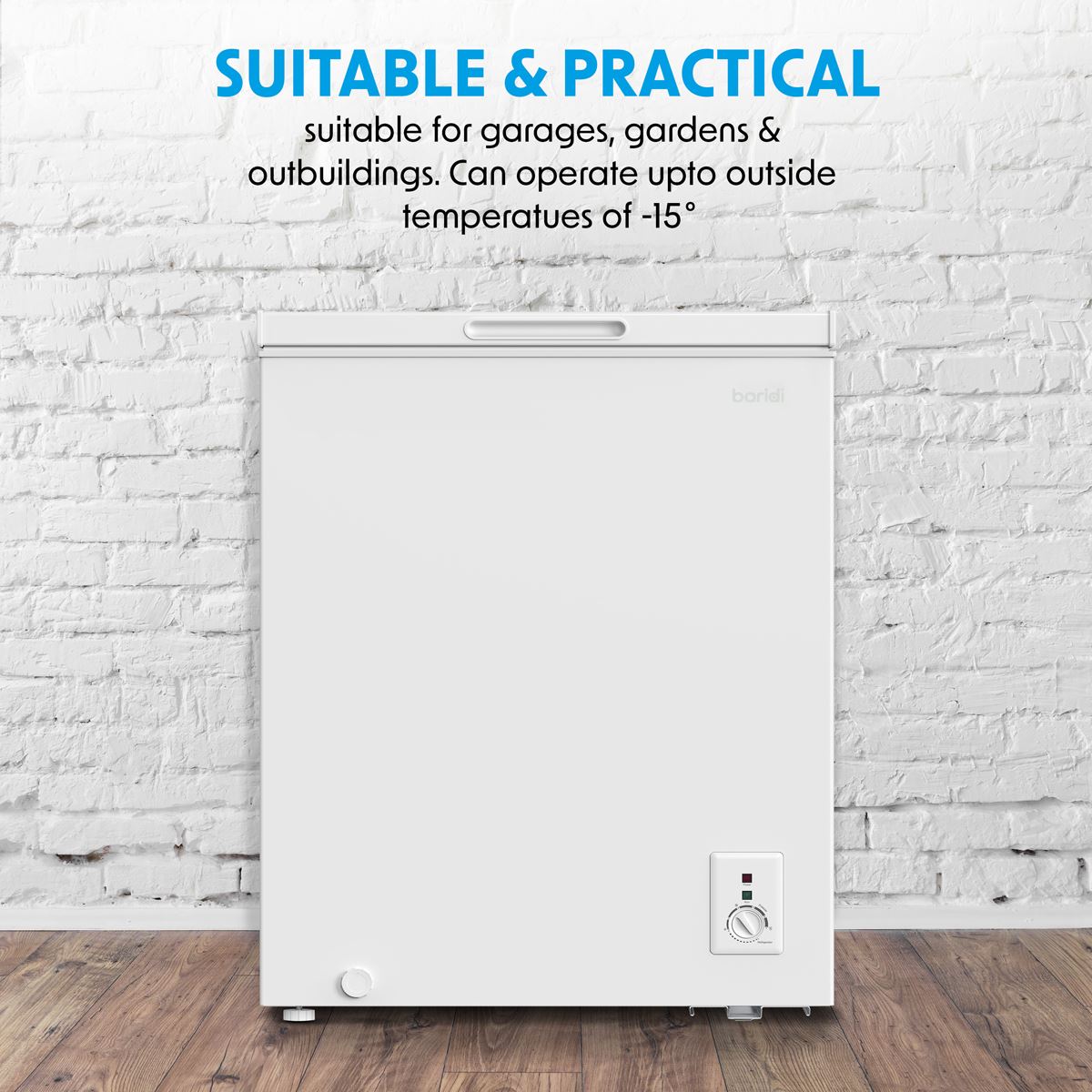 Sealey Baridi Chest Freezer 142L -12 to -24C Adjustable Thermostat White DH120