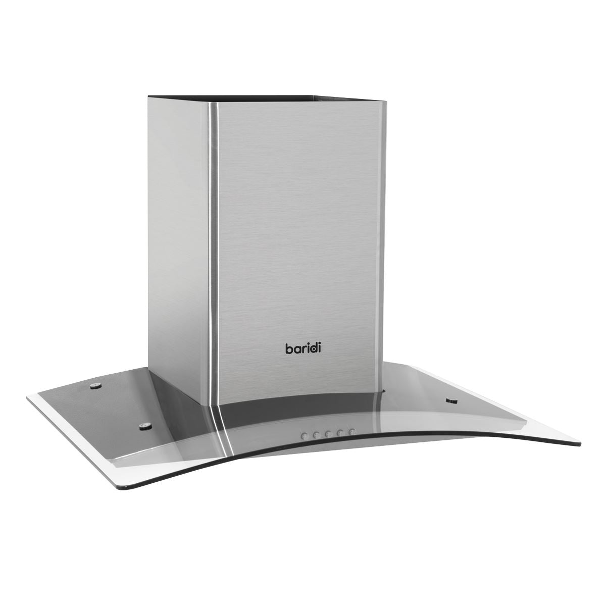 Baridi 60cm Curved Glass Cooker Hood Carbon Filters LED Lights Stainless DH128