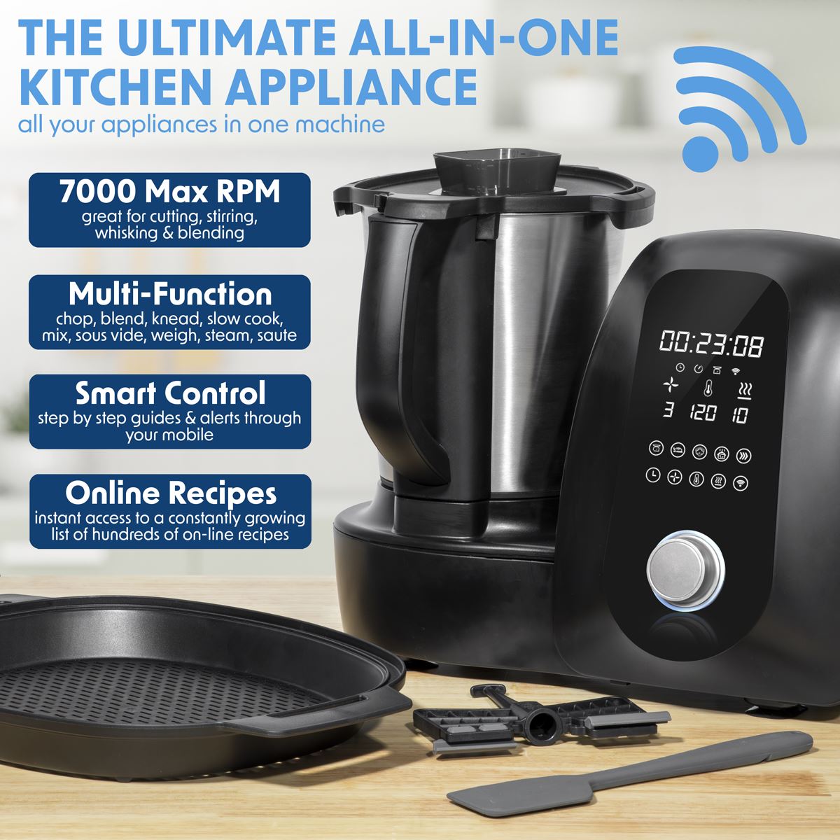 Baridi All in One Thermo Cooker 18 Preset Functions App Guided Recipes BK DH163