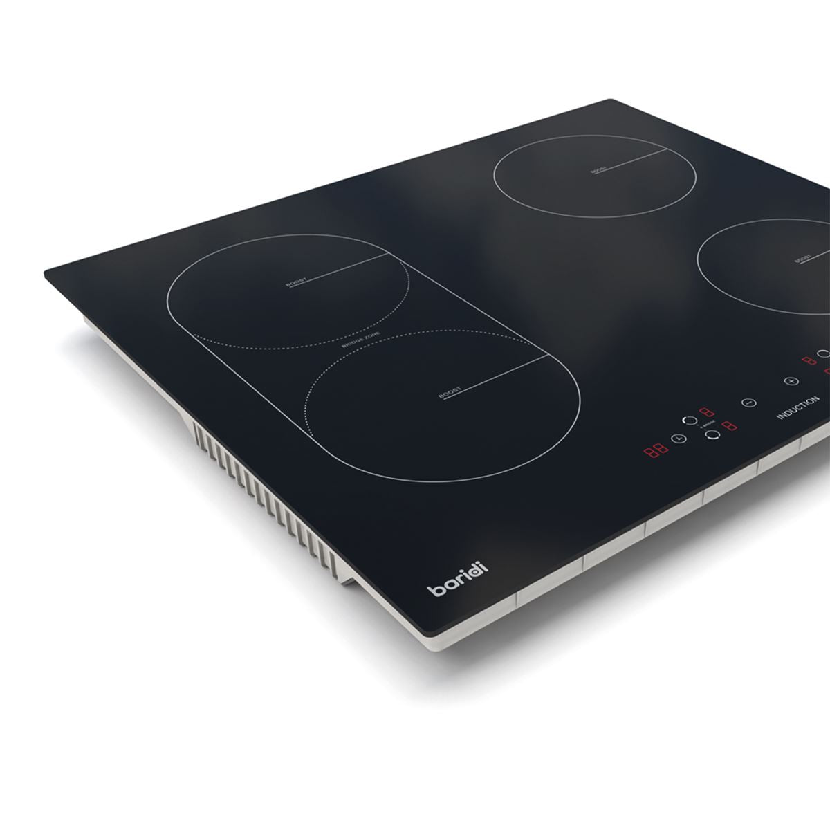 Sealey Baridi 60cm Built-In Induction Hob with Bridge Zone, 4 Cooking Zones, 2800W, Boost Function, 9 Power Levels, Touch Control & Timer DH178