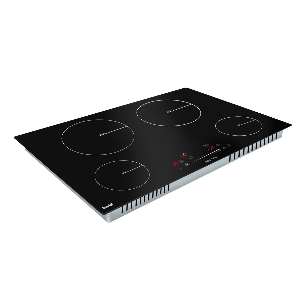 Sealey Baridi 77cm Built-In Induction Hob with 4 Cooking Zones, 7200W, Boost Function, 9 Power Levels, Touch Control & Timer, Hardwired DH179