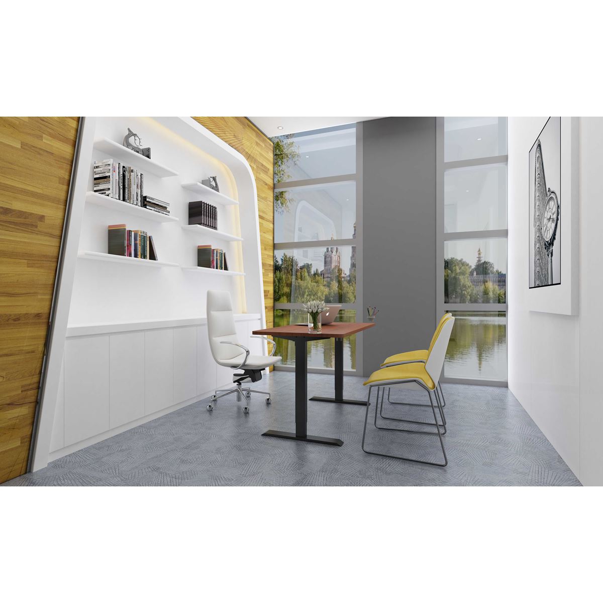Dellonda Black Electric Adjustable Desk Frame Digital 70kg Capacity DH18