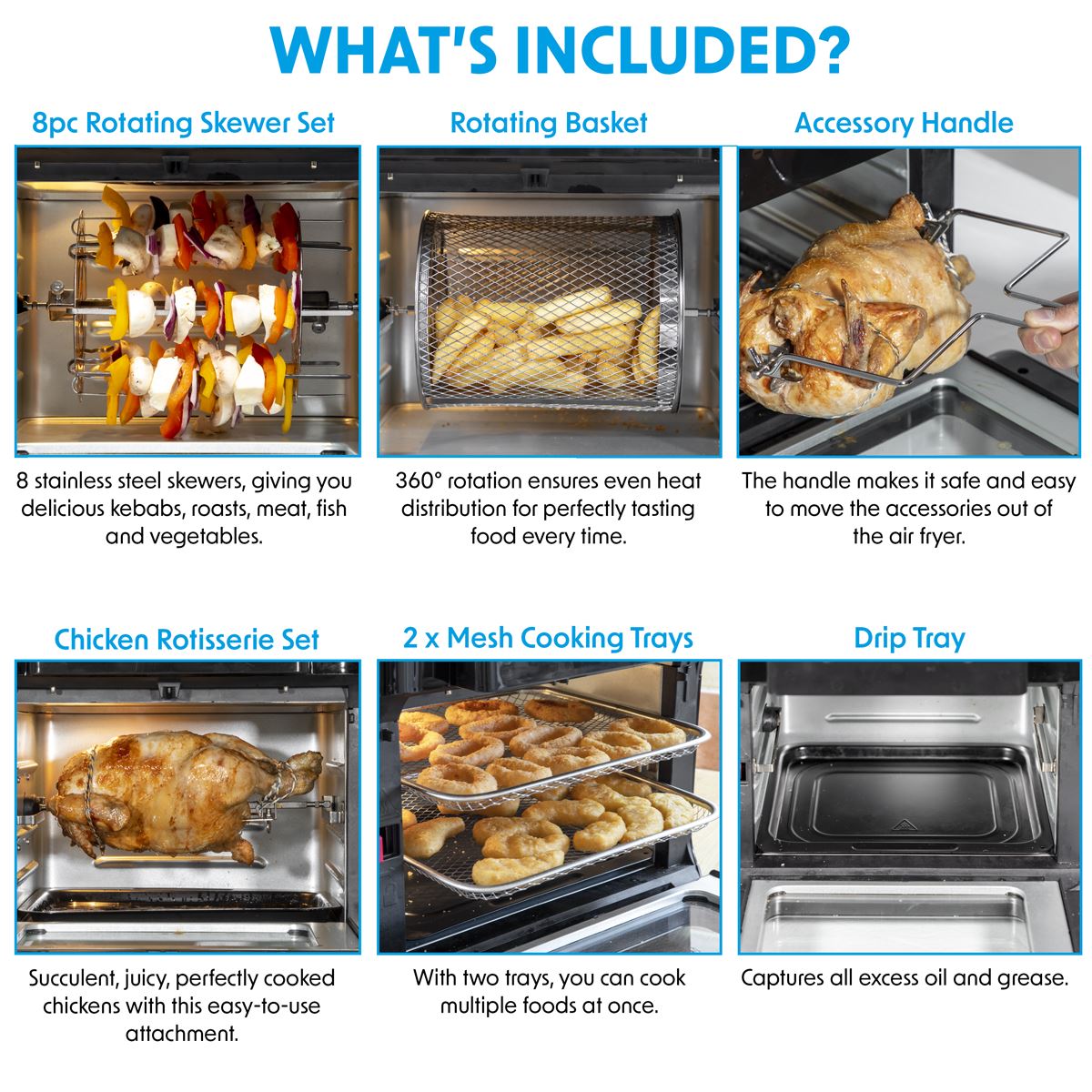 Baridi Air Fryer & Rotisserie Oven including Accessory Kit 12L Capacity DH191