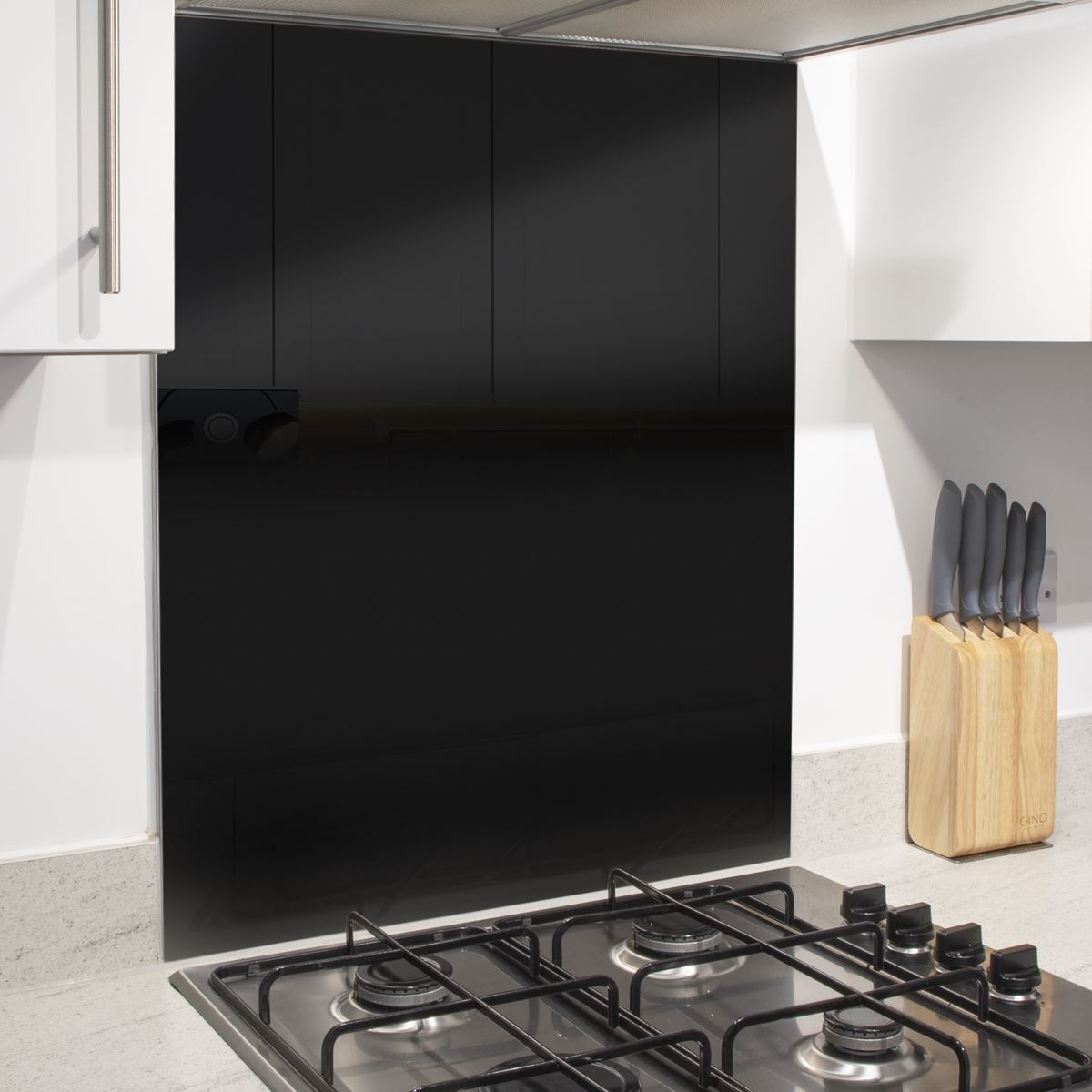 Baridi 60cm Splashback for Cooker Hoods Extractor Fans Black Glass DH194