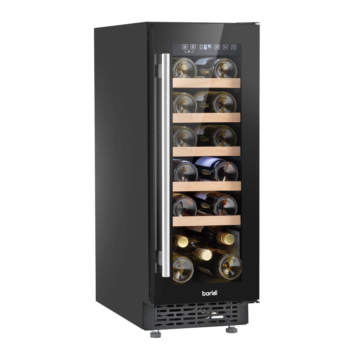 Baridi 20 Bottle Slim 30cm Built In Wine Cooler Touchscreen Control Black DH203