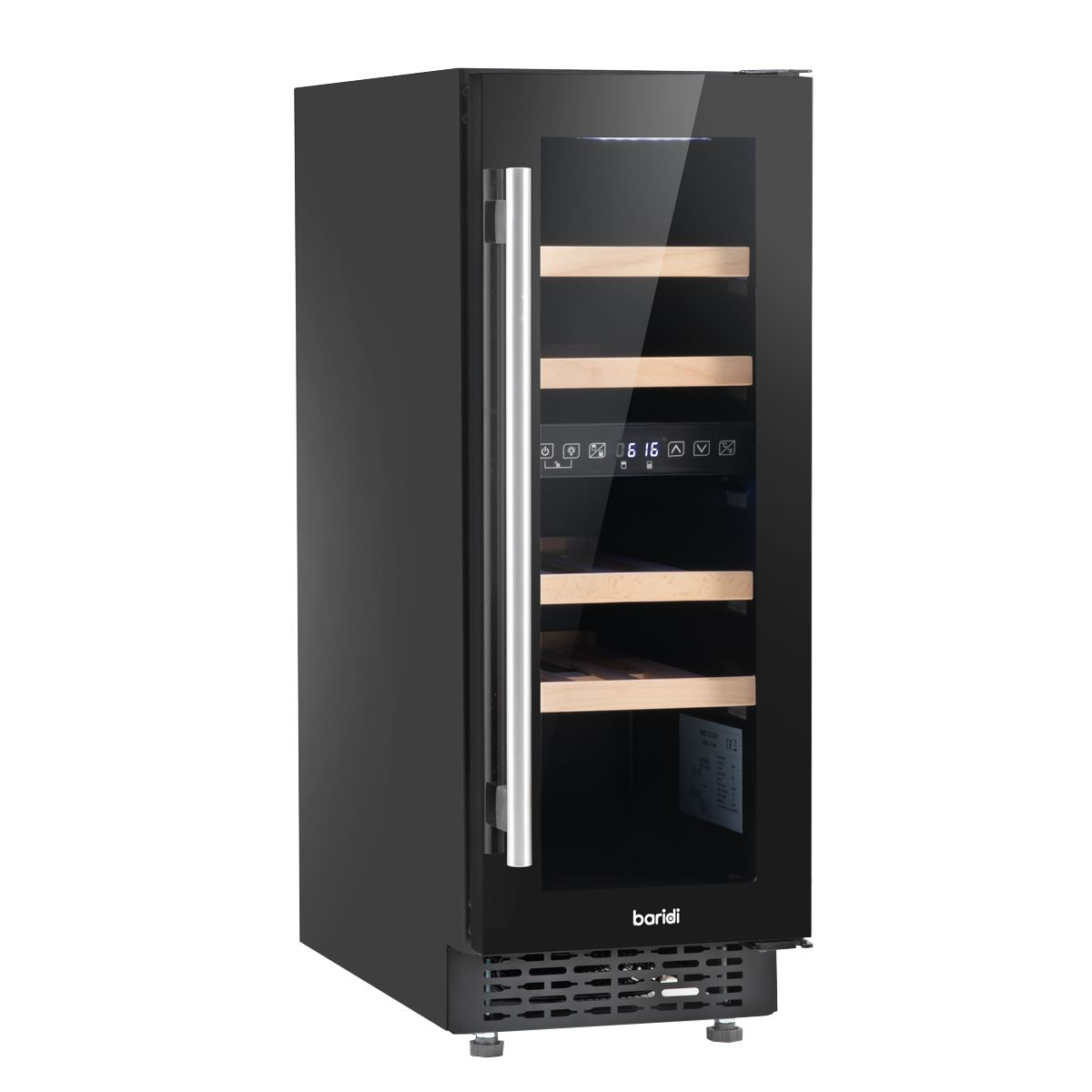 Baridi 17 Bottle Dual Zone Slim 30cm Wine Cooler Touch Screen Black DH204