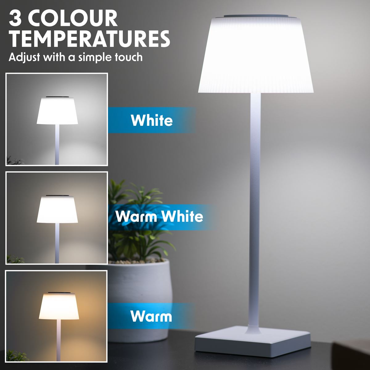 Sealey Dellonda Rechargeable Table Lamp Home Office Restaurant RGB Colour DH213