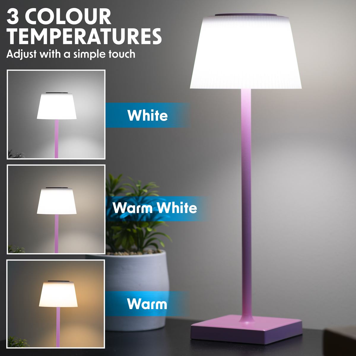 Sealey Dellonda Rechargeable Table Lamp Home Office Restaurant RGB Colour DH215