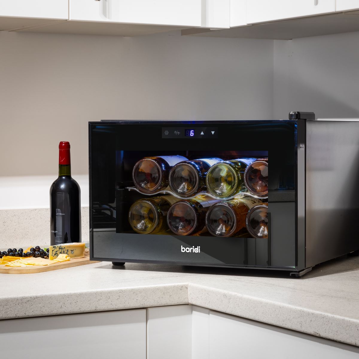 Baridi 8 Bottle Wine Cooler Thermoelectric 5-18 C Touch Control DH218