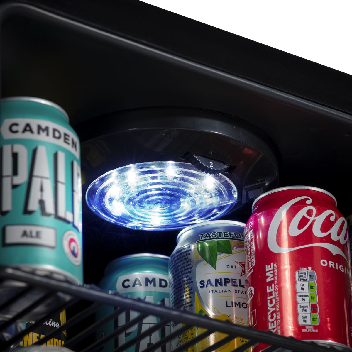 Baridi 70L Under Counter Drinks Beer & Wine Cooler Fridge Retro Black DH222