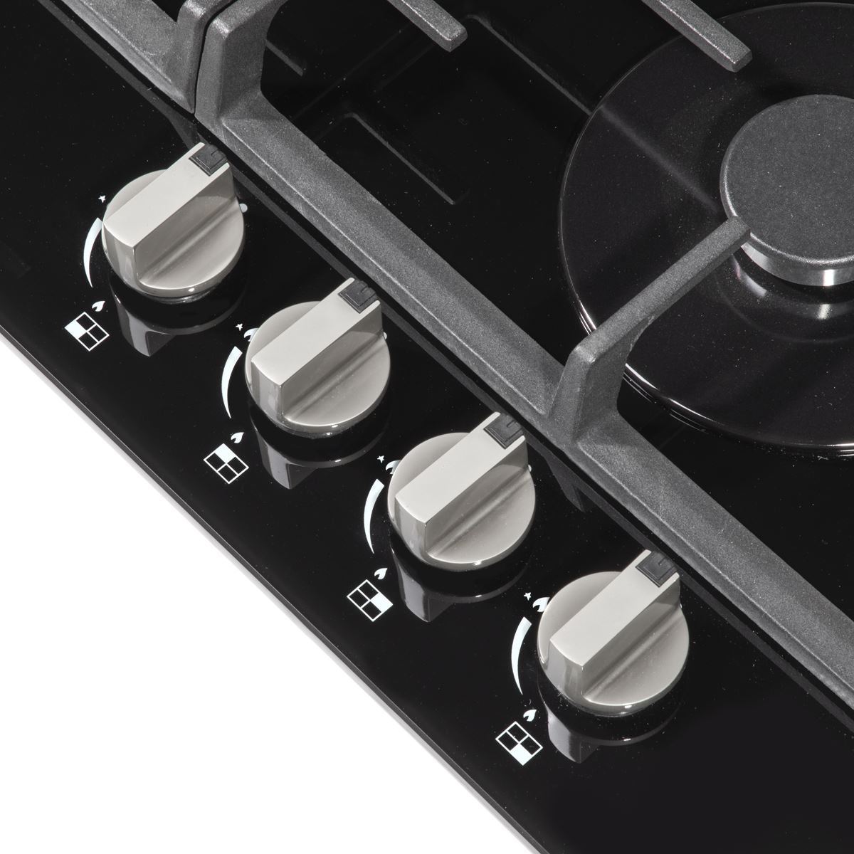 Baridi Gas Hob with 4 Cooking Zones 60cm Black High Performance Burners DH226