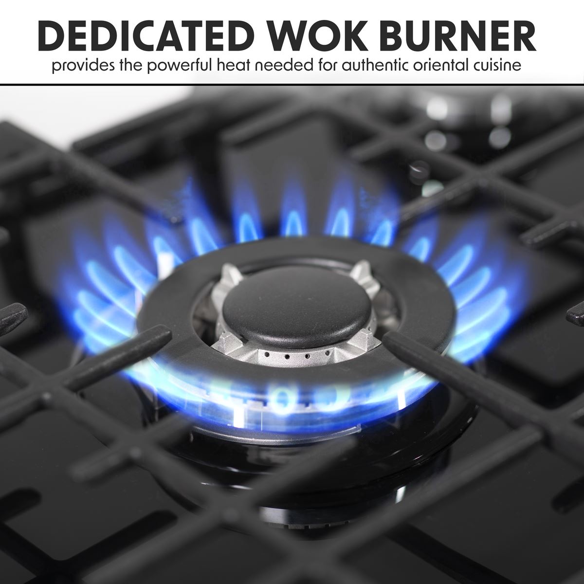 Baridi Gas Hob with 4 Cooking Zones 60cm Black High Performance Burners DH226