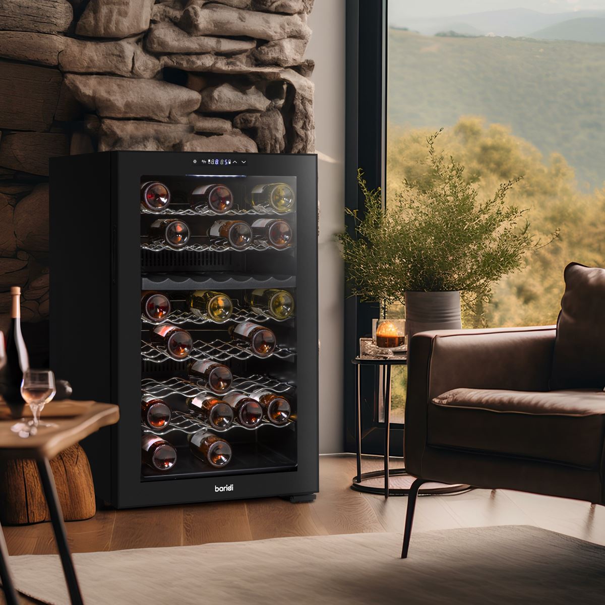 Baridi 52 Bottle Dual Zone Wine Cooler Fridge Touch Screen LED Black DH236