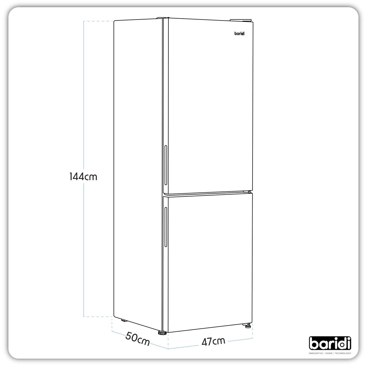 Sealey Baridi 47cm 70/30 Fridge Freezer 157L Capacity Low Frost 220-240V DH253
