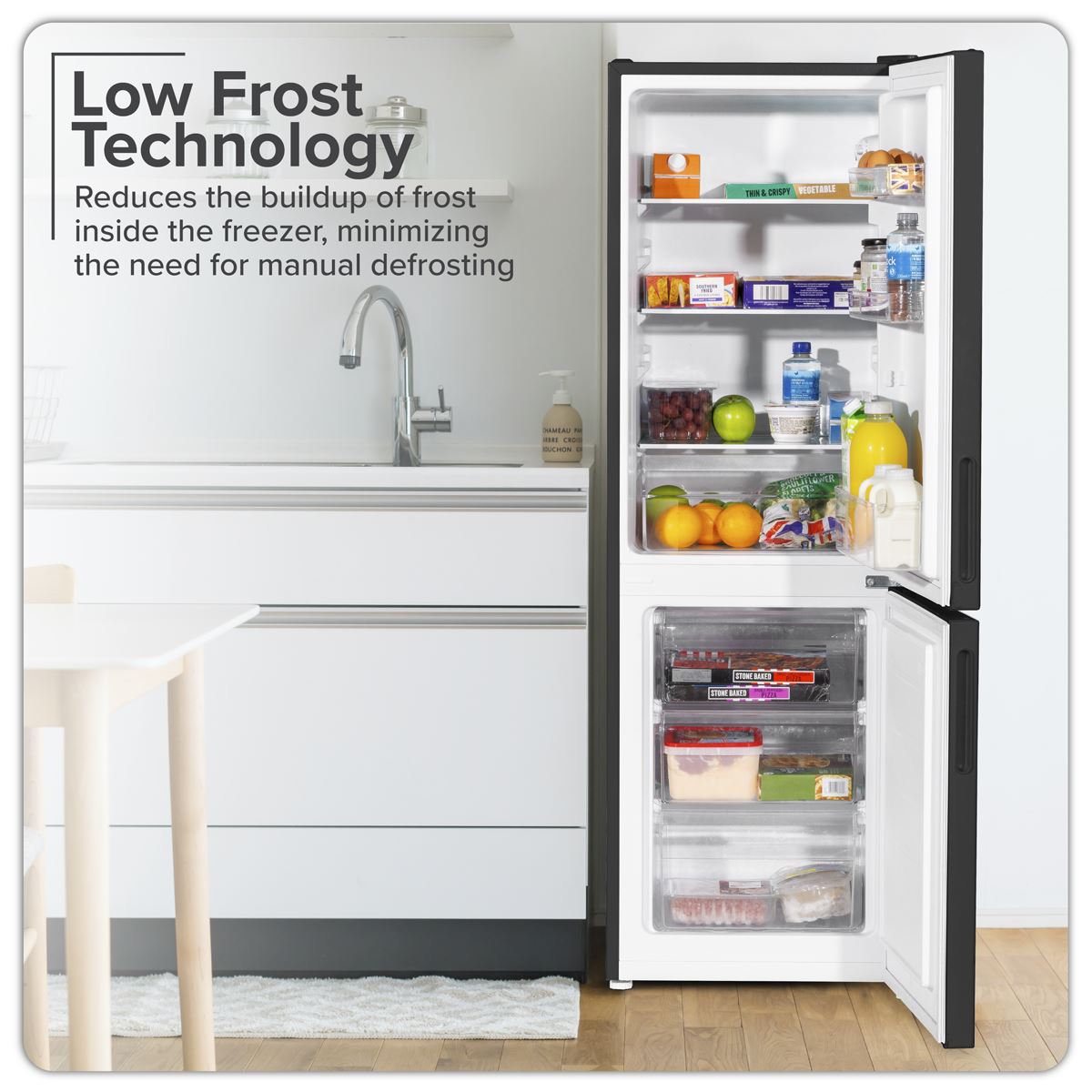 Sealey Baridi 47cm 70/30 Fridge Freezer 157L Capacity Low Frost 220-240V DH253