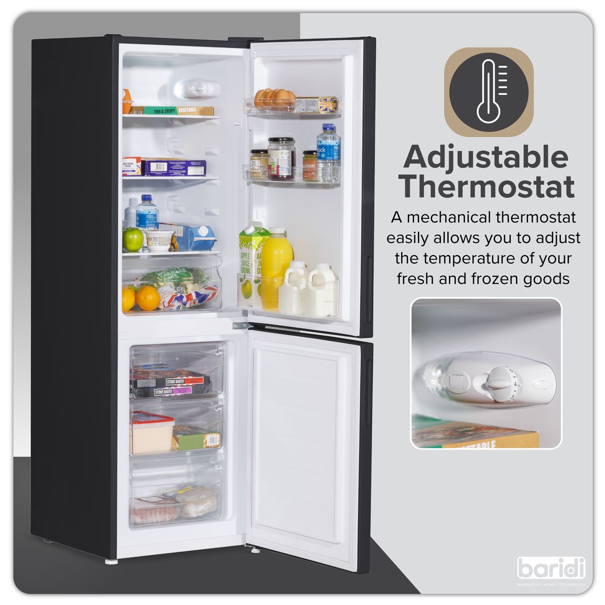 Sealey Baridi 47cm 70/30 Fridge Freezer 157L Capacity Low Frost 220-240V DH253