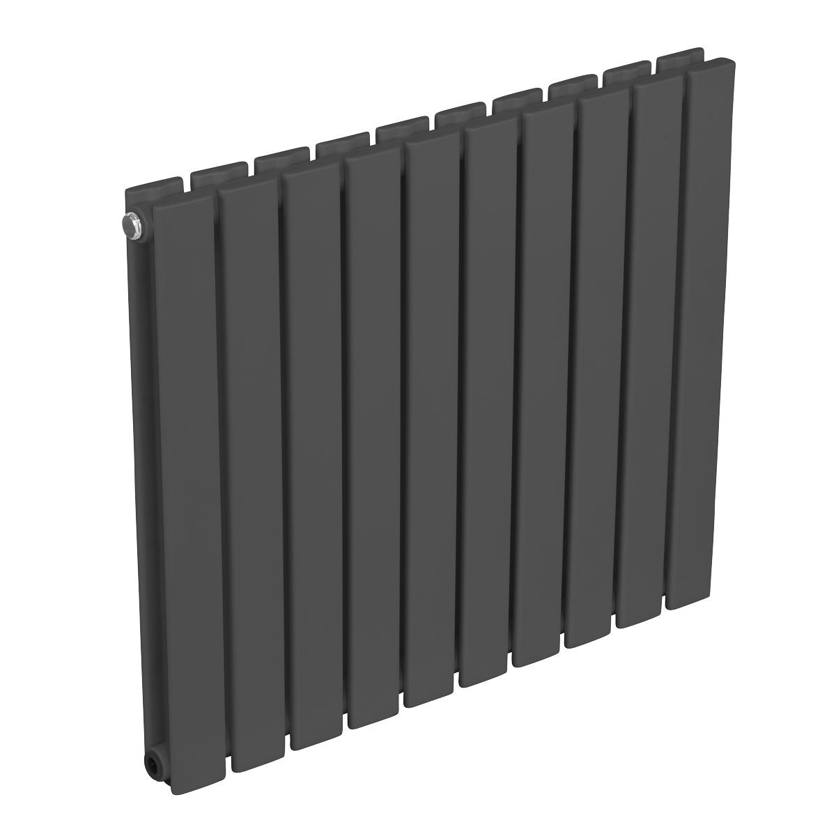 Baridi Horizontal Radiator Contemporary Double Flat 600x700mm Anthracite DH340