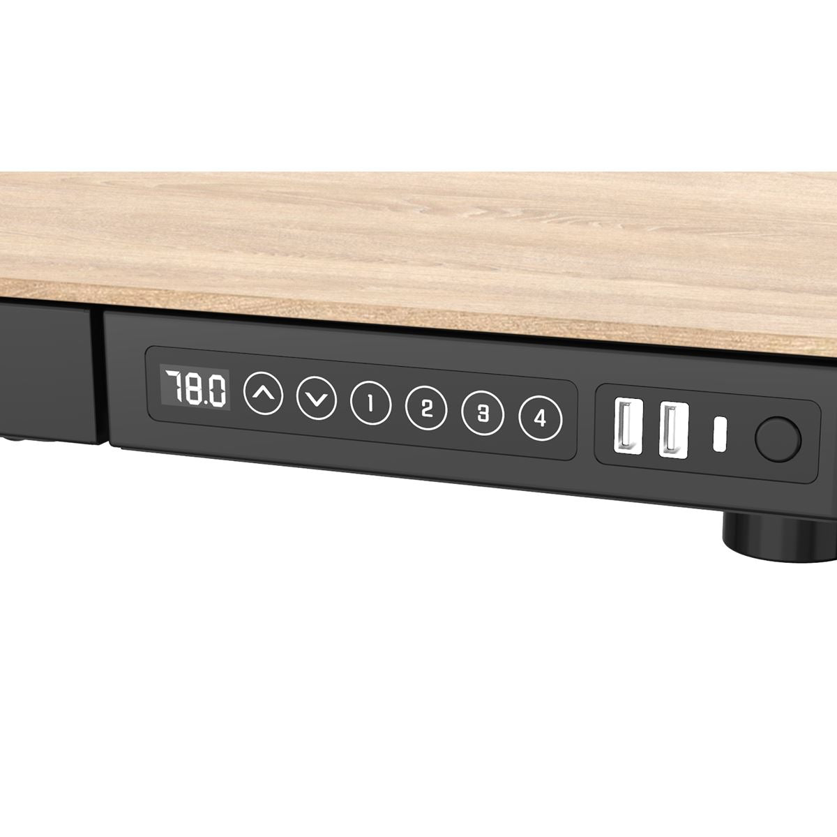 Dellonda Oak Electric Adjustable Standing Desk USB & Drawer 1200 x 600mm DH65