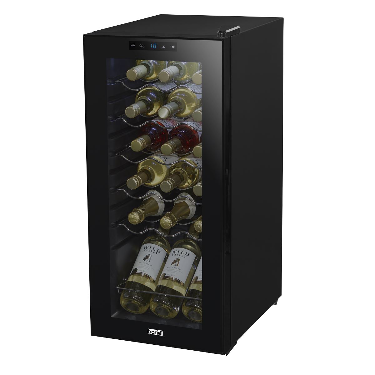 Baridi 18 Bottle Wine Fridge with Digital Touch Screen LED Light Black DH6 DH6