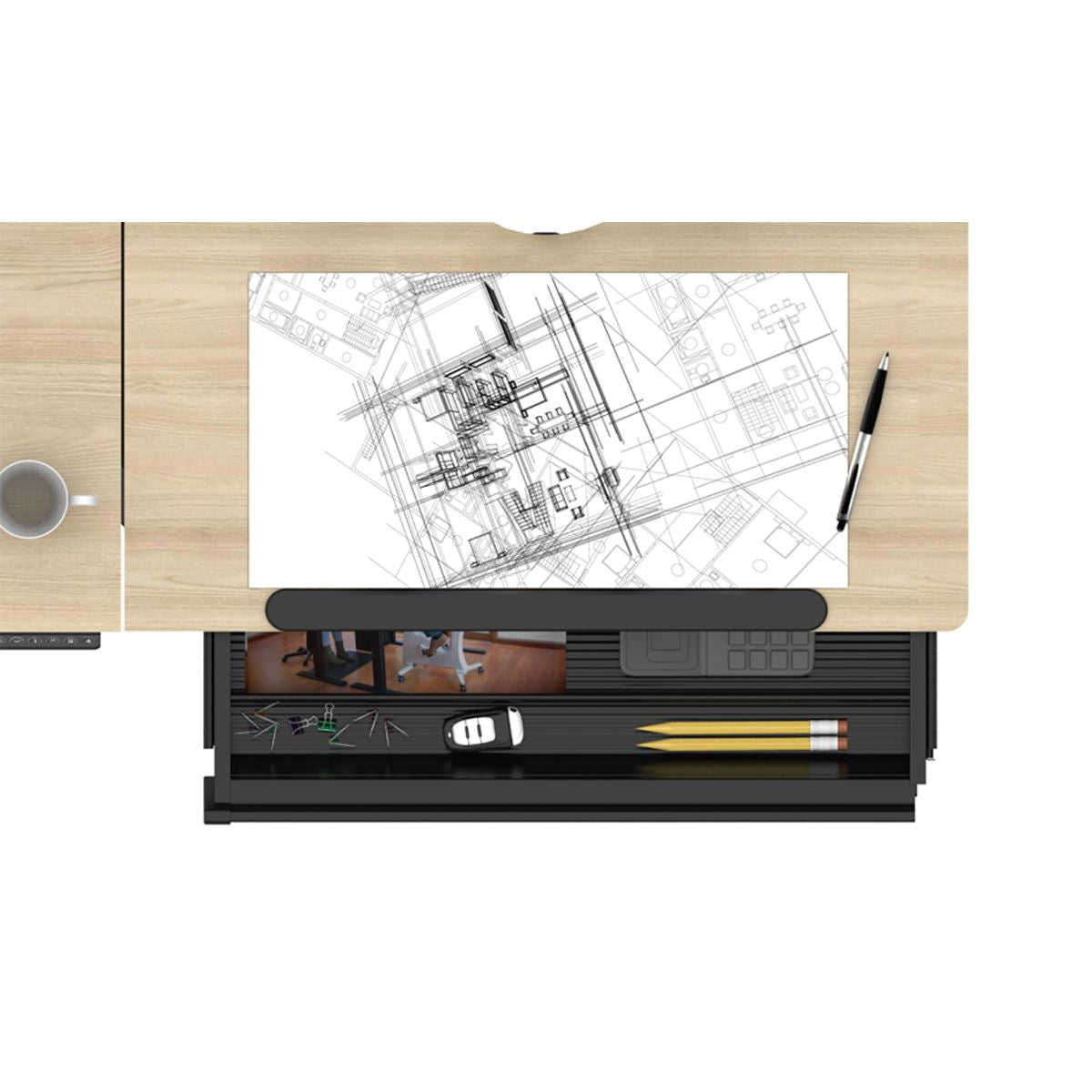 Dellonda Electric Standing Desk Ergonomic Drawing Sit Stand Table DH71