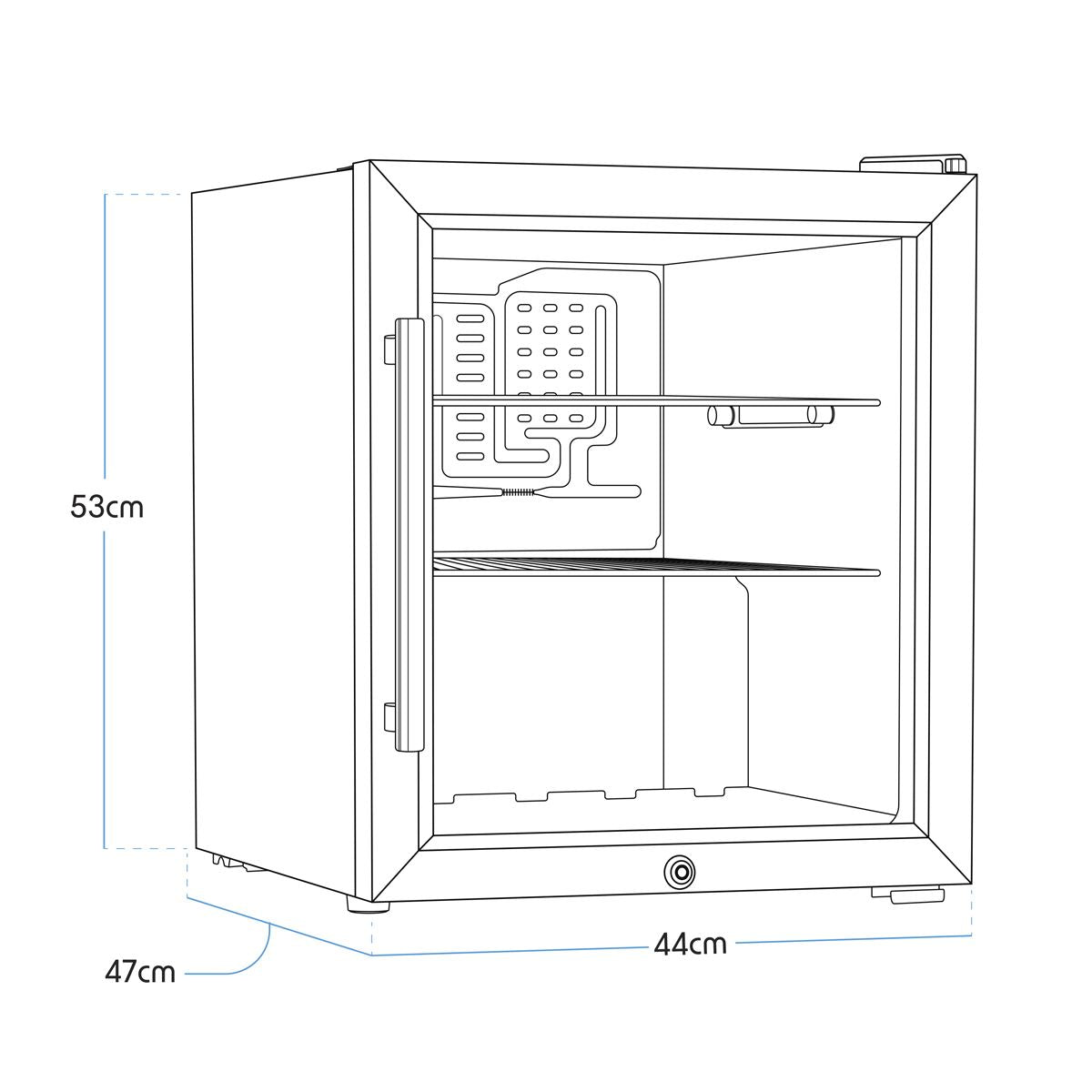 Sealey Baridi 50L Tabletop Drinks Fridge, Mini Beer Cooler, Glass Door, Stainless Steel DH75