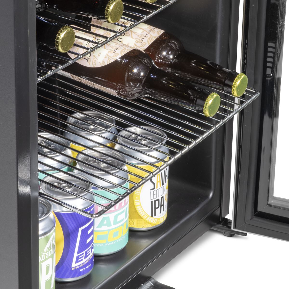 Sealey Baridi 50L Tabletop Drinks Fridge, Mini Beer Cooler, Glass Door, Stainless Steel DH75