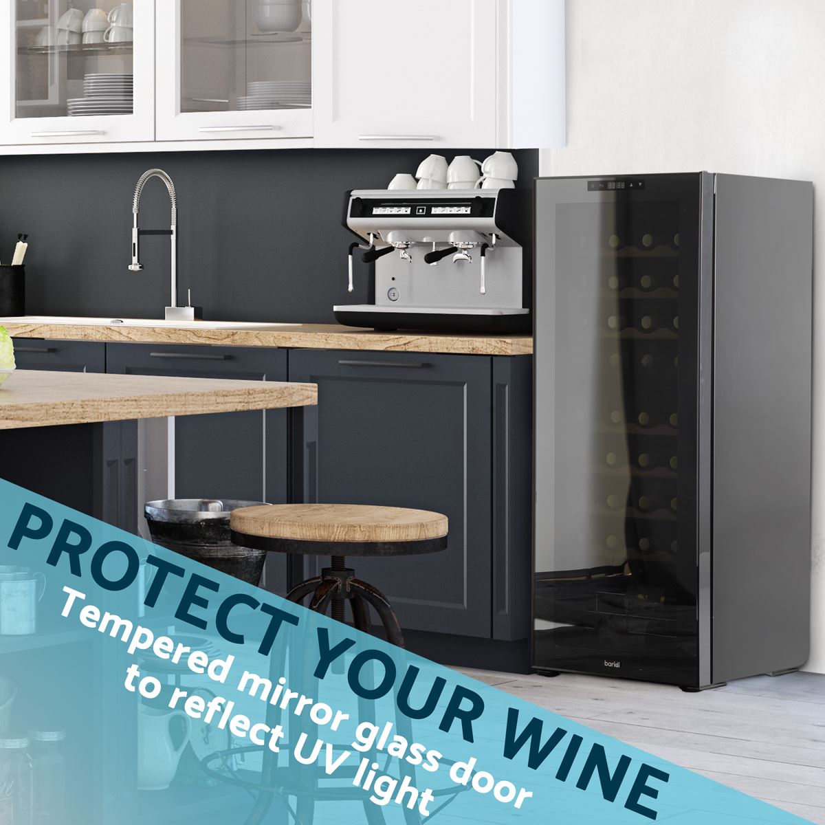 Baridi 36 Bottle Dual Zone Wine Cooler Fridge with Digital Touch Screen DH91
