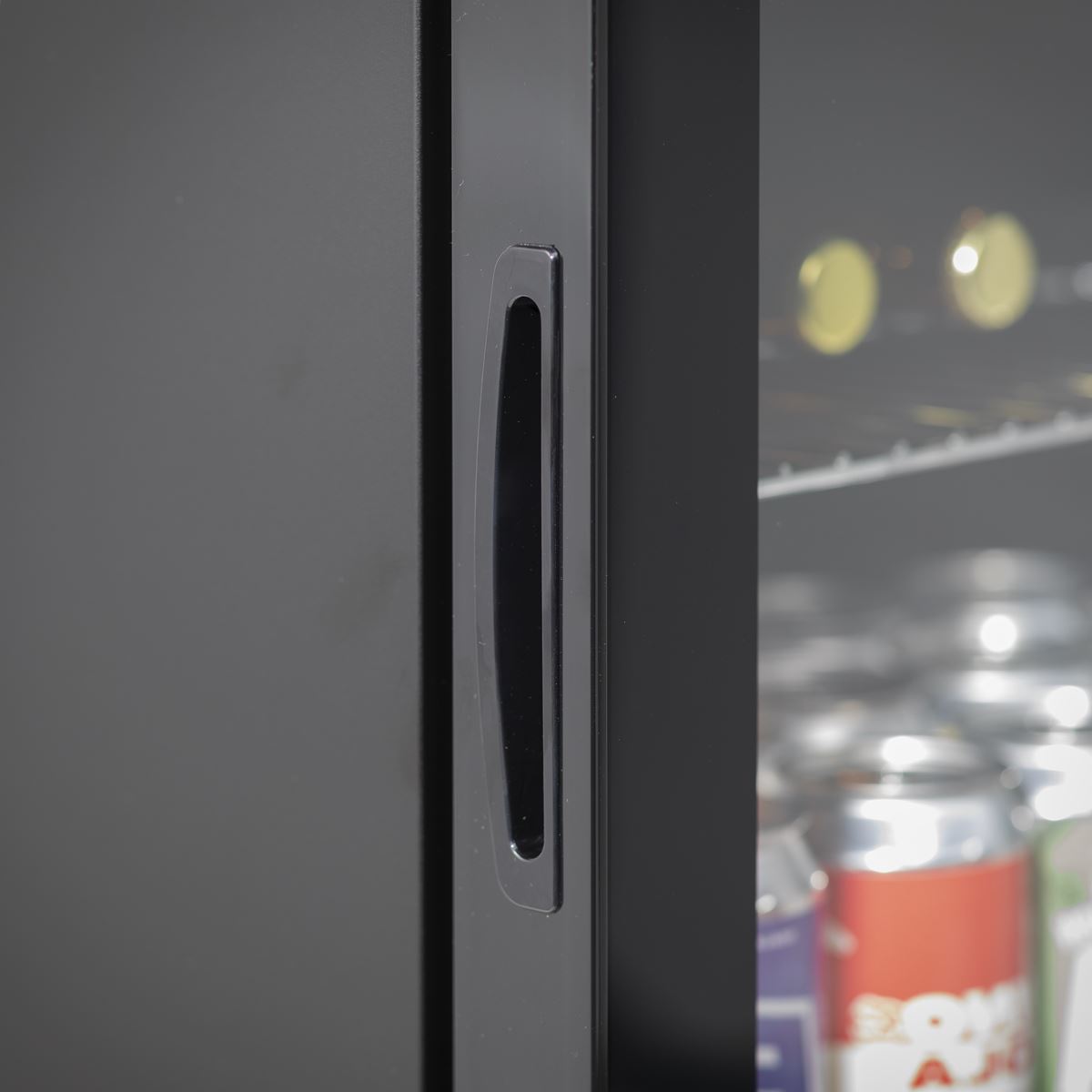 Baridi 40L Drinks Mini Fridge with LED Light Black and Glass Door DH98