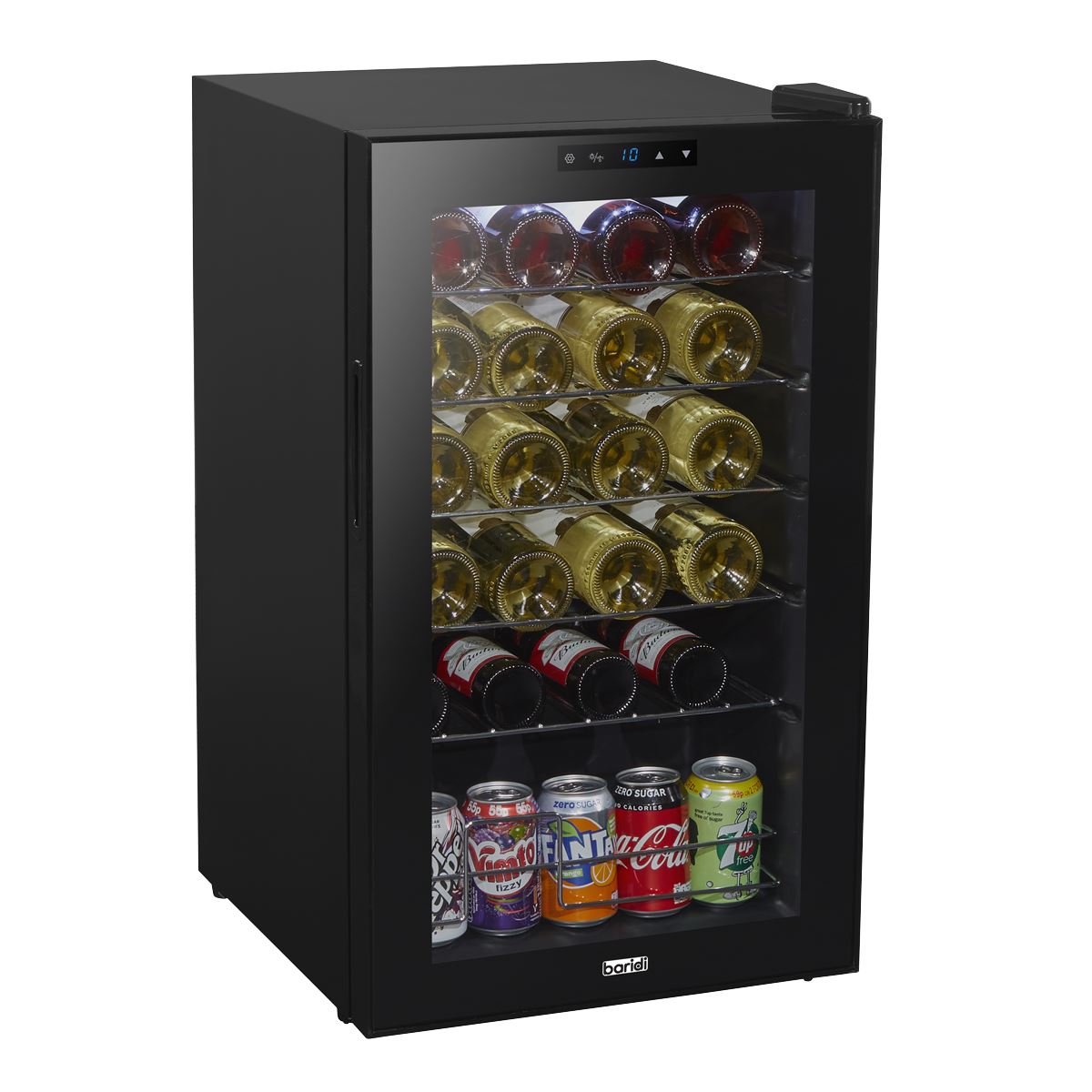 Baridi 24 Bottle Wine Fridge Digital Touch Screen Controls & LED Black DH9 DH9