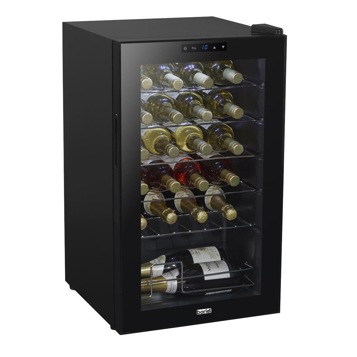 Baridi 24 Bottle Wine Fridge Digital Touch Screen Controls & LED Black DH9 DH9