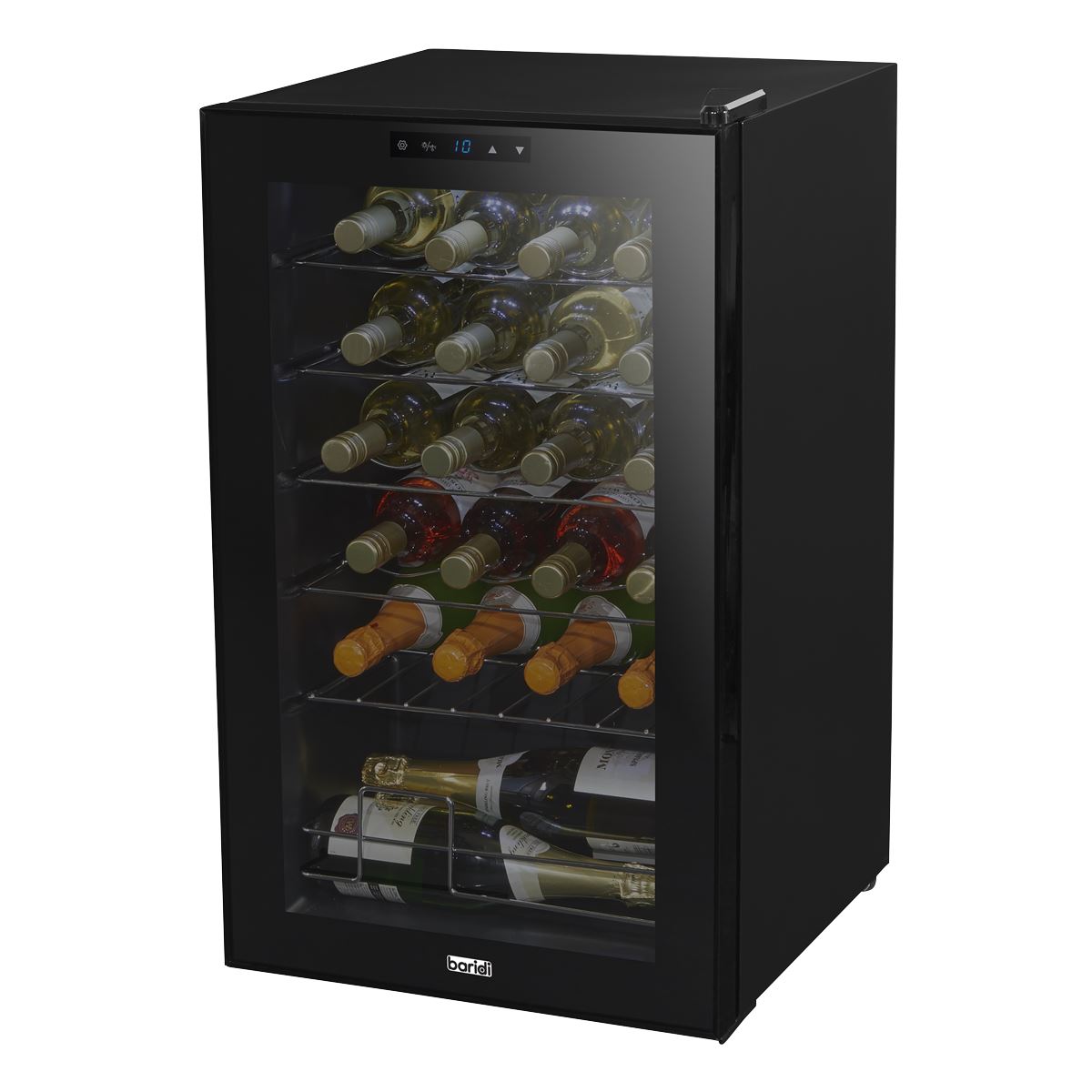 Baridi 24 Bottle Wine Fridge Digital Touch Screen Controls & LED Black DH9 DH9